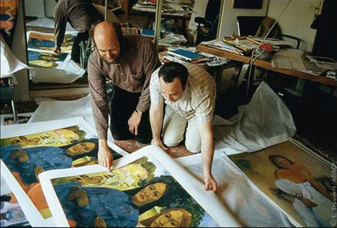 Etienne Trouvers en préparation de l'exposition Paul Gauguin